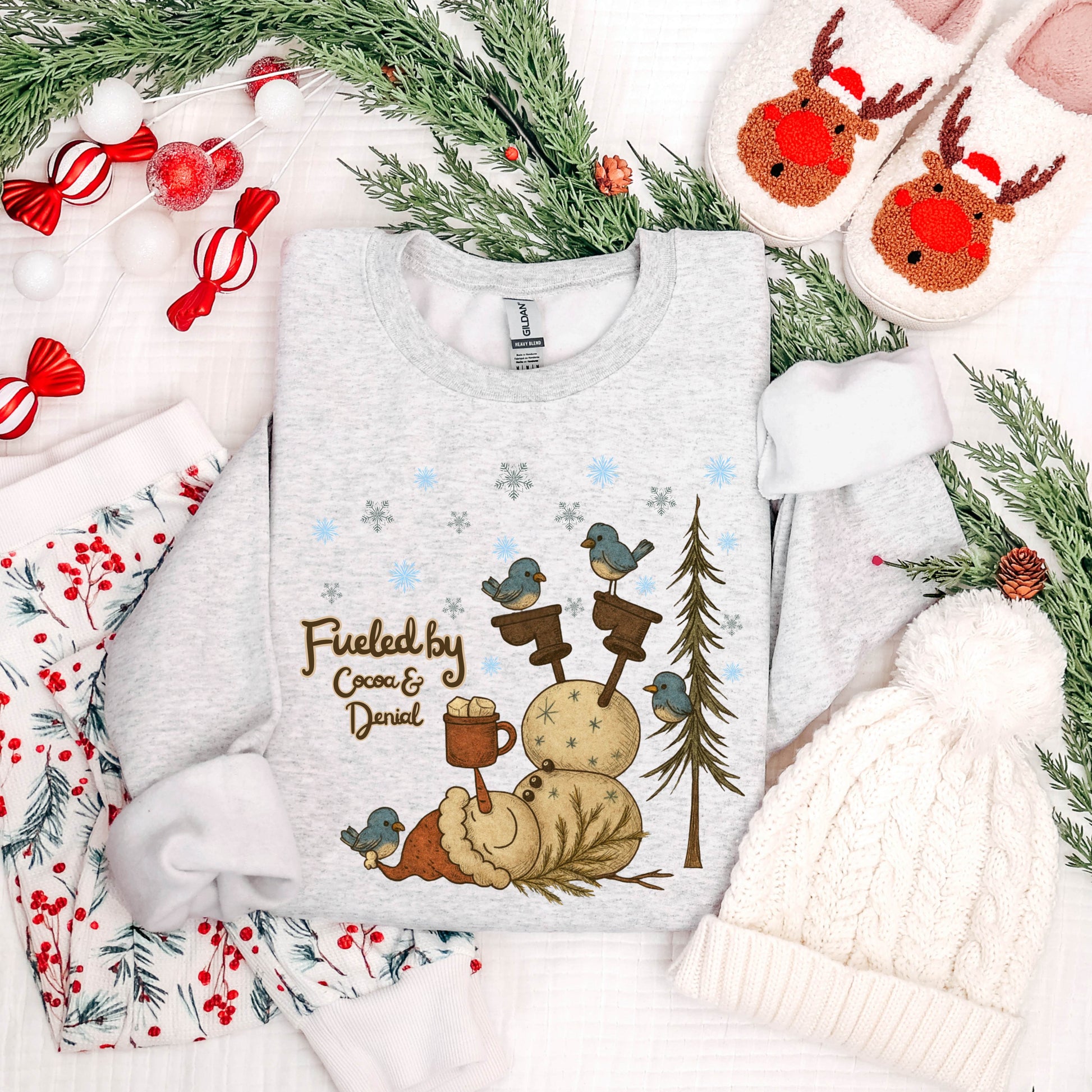 Christmas Fueled by Cocoa & Denial Sweatshirt