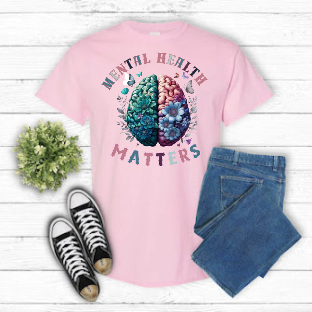 Mental Health Matters T-Shirt for Women Men Therapy Positive Mindfulness Tee