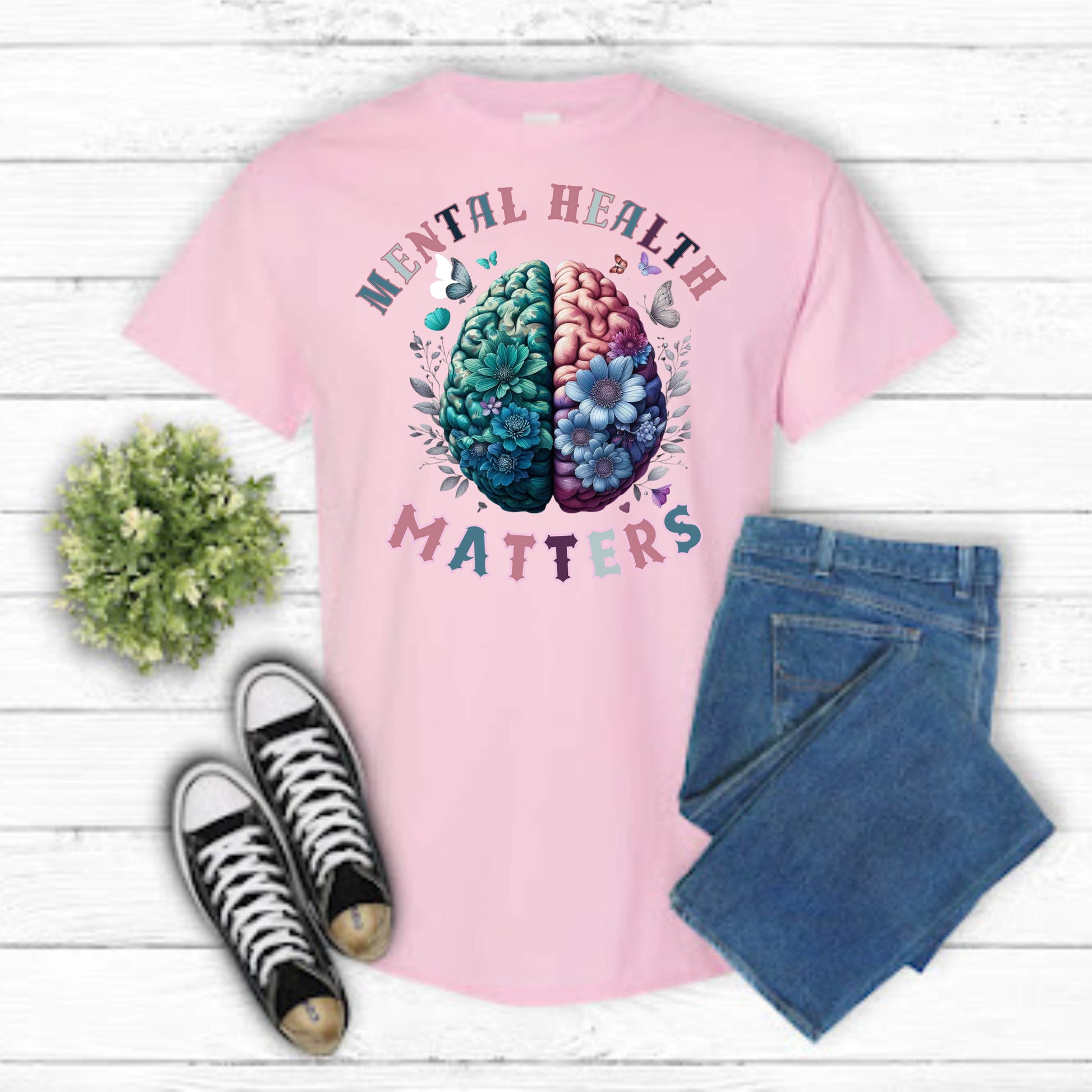 Mental Health Matters T-Shirt for Women Men Therapy Positive Mindfulness Tee