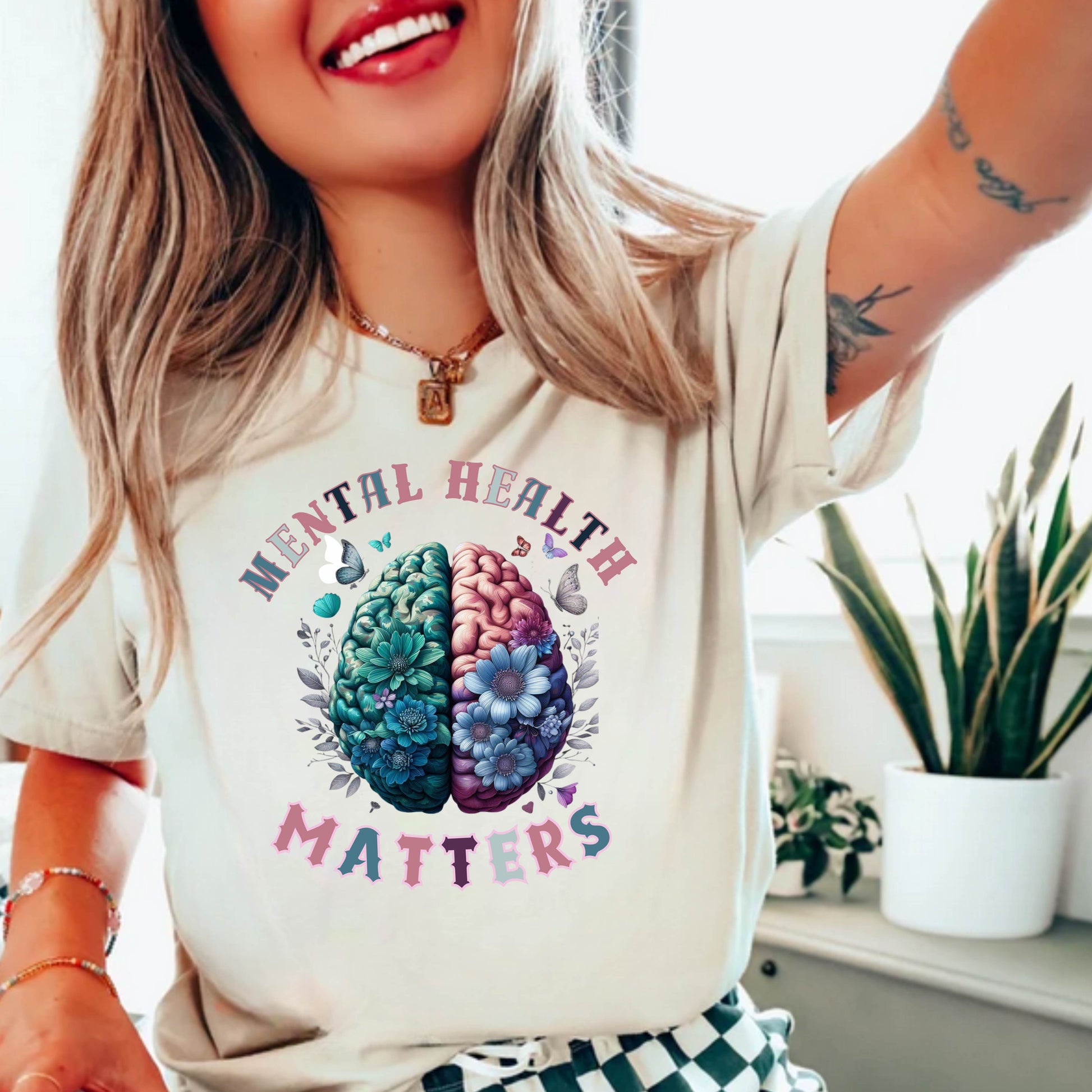 Mental Health Matters T-Shirt for Women Men Therapy Positive Mindfulness Tee