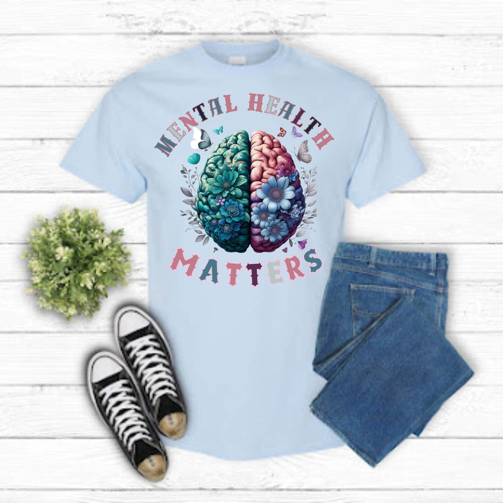 Mental Health Matters T-Shirt for Women Men Therapy Positive Mindfulness Tee