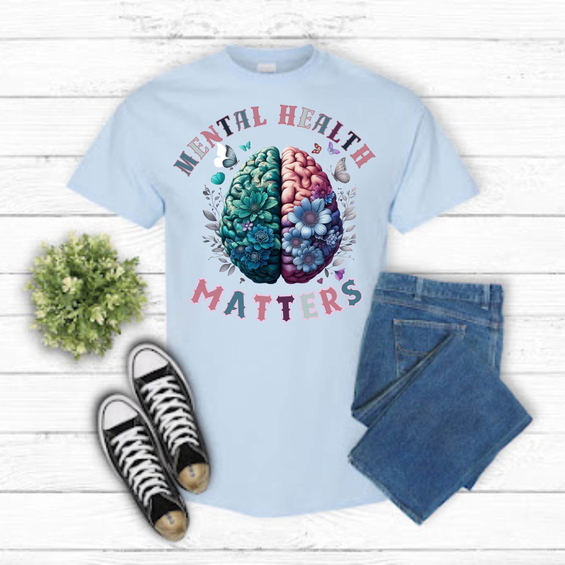 Mental Health Matters T-Shirt for Women Men Therapy Positive Mindfulness Tee