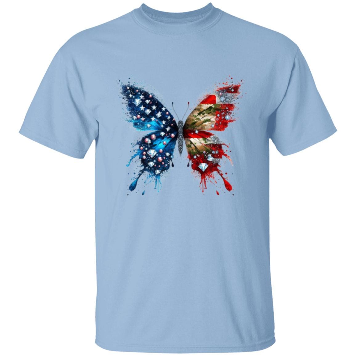 Camo Butterfly T-Shirt | Patriotic Black Girl Tee | Veteran Pride Shirt | 4th of July Camouflage Butterfly Tee | Gildan G500 Unisex Fit