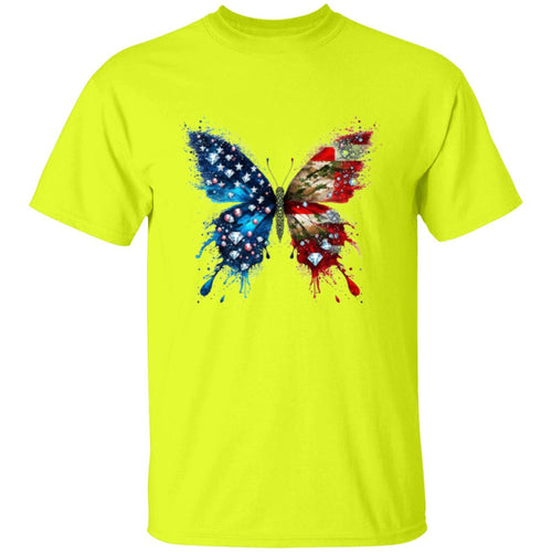 Camo Butterfly T-Shirt | Patriotic Black Girl Tee | Veteran Pride Shirt | 4th of July Camouflage Butterfly Tee | Gildan G500 Unisex Fit