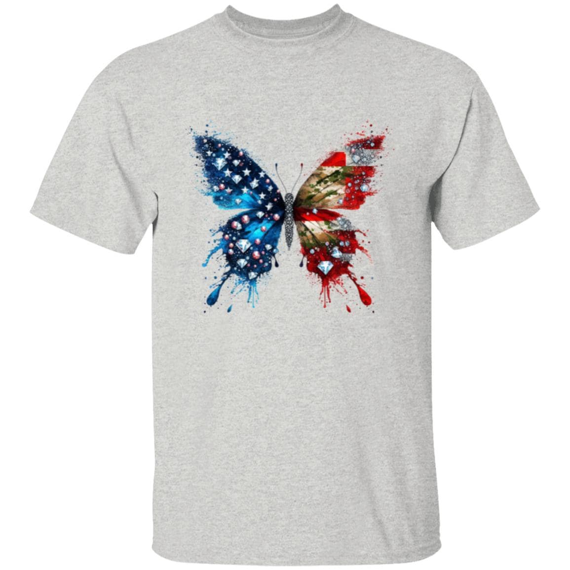 Camo Butterfly T-Shirt | Patriotic Black Girl Tee | Veteran Pride Shirt | 4th of July Camouflage Butterfly Tee | Gildan G500 Unisex Fit