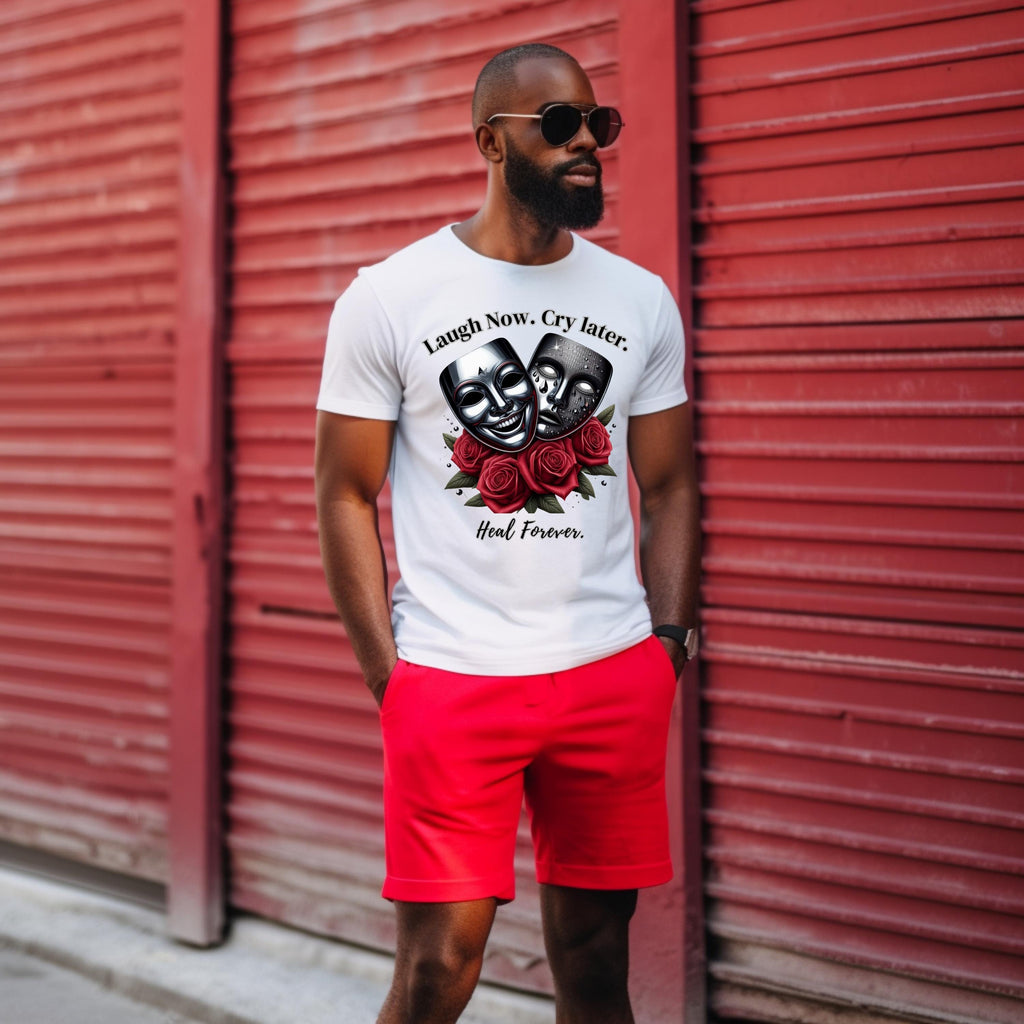 Laugh Now Cry Later Heal Forever Shirt | Mental Health Awareness Tee | Grief Support | Healing Quote Shirt | Black Trauma Gift