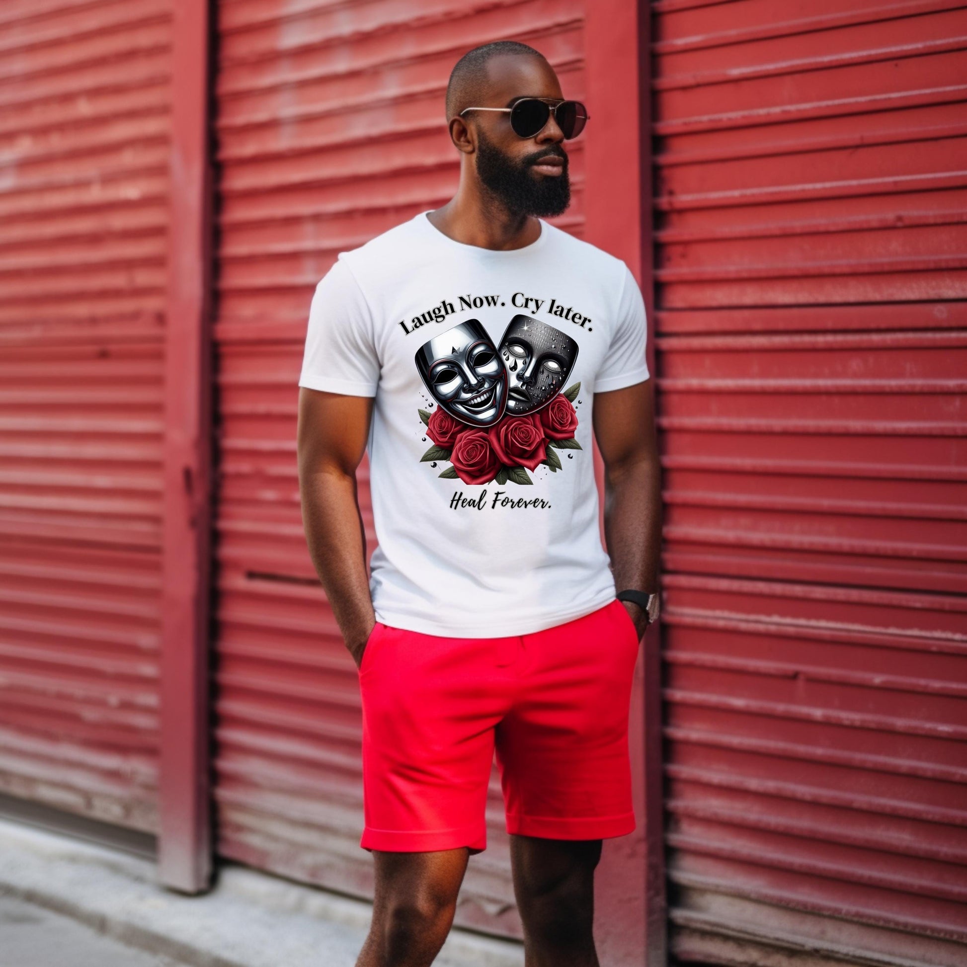 Laugh Now Cry Later Heal Forever Shirt | Mental Health Awareness Tee | Grief Support | Healing Quote Shirt | Black Trauma Gift