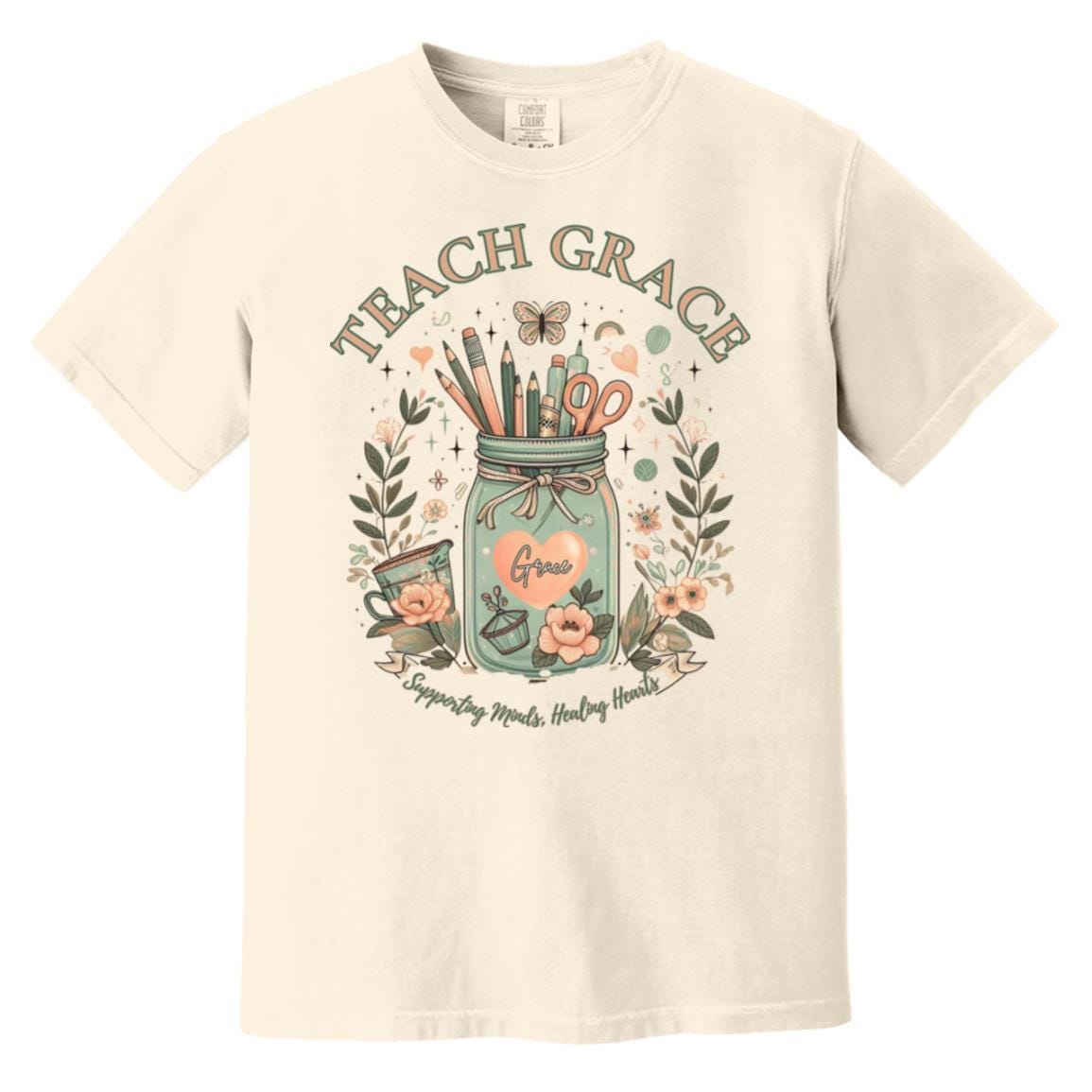 Teach With Grace Shirt – Comfort Colors® Teacher Tee, Back to School Shirt, Pre-school Teacher, Teacher Gift, Fall Teacher Appreciation
