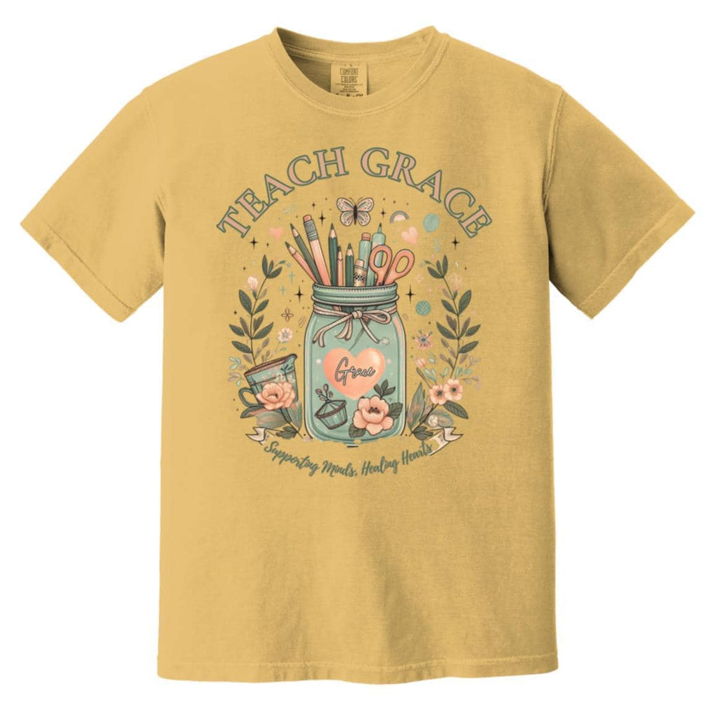 Teach With Grace Shirt – Comfort Colors® Teacher Tee, Back to School Shirt, Pre-school Teacher, Teacher Gift, Fall Teacher Appreciation