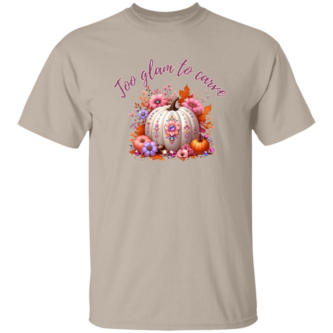 Too Glam to Carve Shirt – Fall Pumpkin Shirt, Cute Halloween Tee, Cozy Autumn Shirt for Women, Thanksgiving Outfit, Pumpkin Spice Shirt