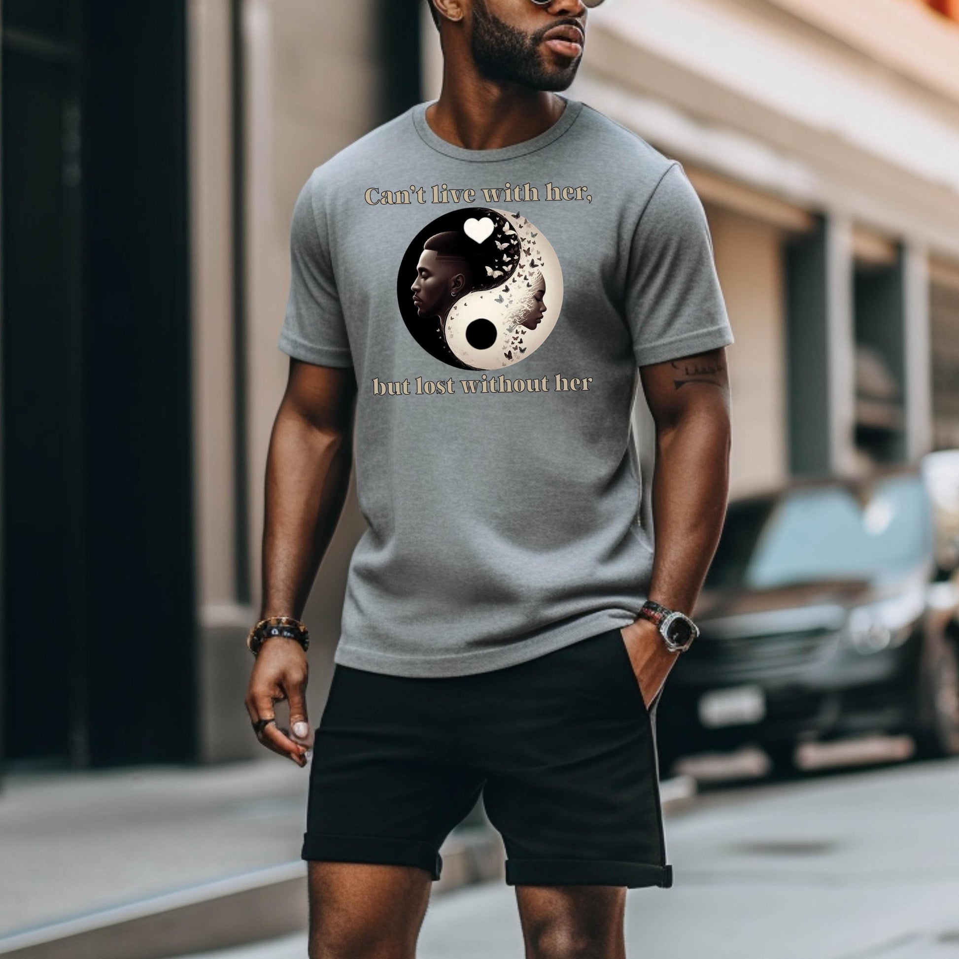 Yin Yang Relationship Shirt | Black Love T-Shirt | Long Distance Relationship Gift | Anniversary Couple Shirt | Melanin Love Tee for Men