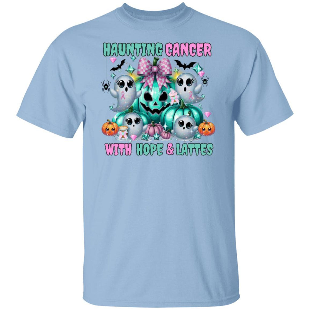 Haunting Cancer Shirt – Pastel Ghost Halloween Tee – Breast Cancer Awareness Shirt – Hope & Lattes – Cute Fall T-Shirt