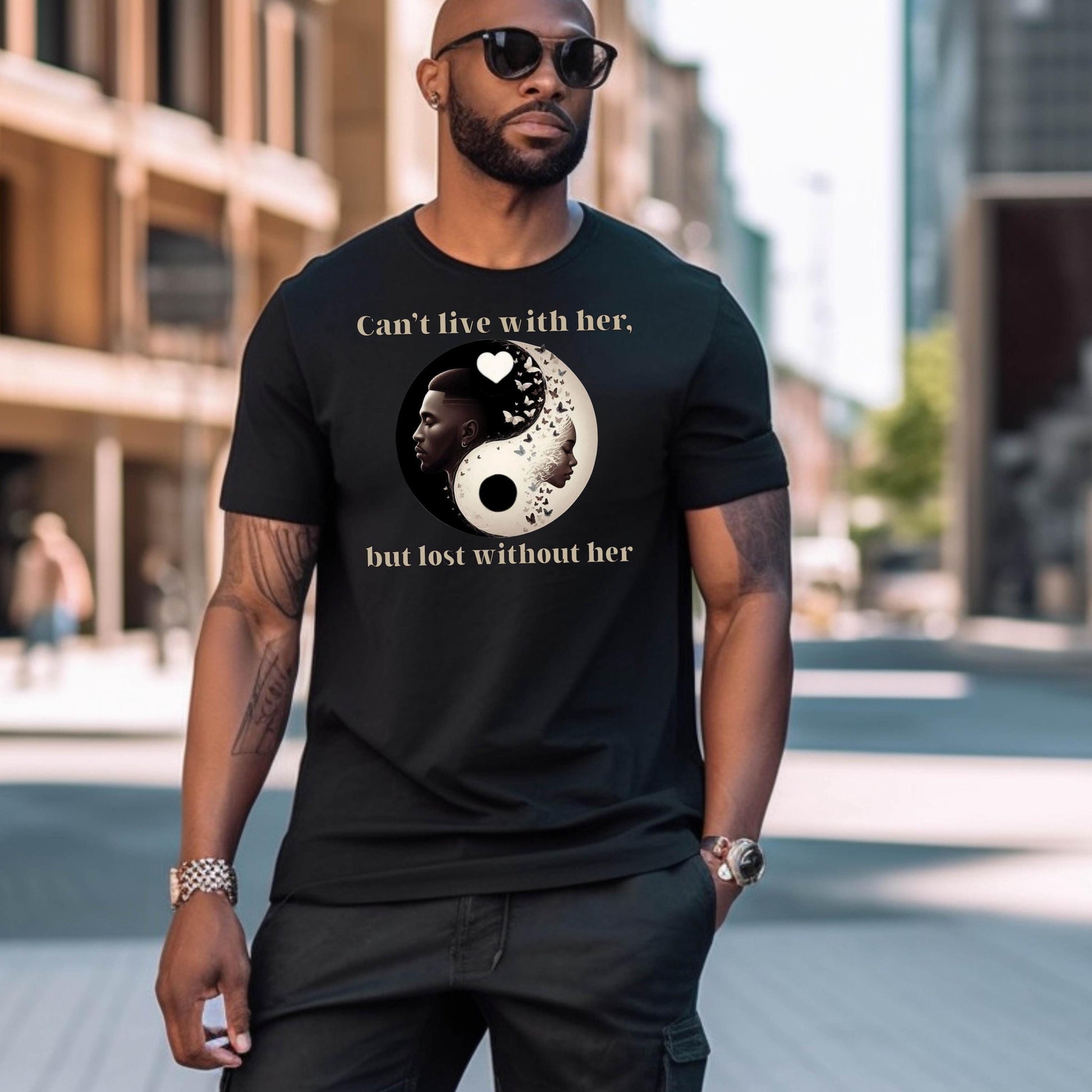 Yin Yang Relationship Shirt | Black Love T-Shirt | Long Distance Relationship Gift | Anniversary Couple Shirt | Melanin Love Tee for Men