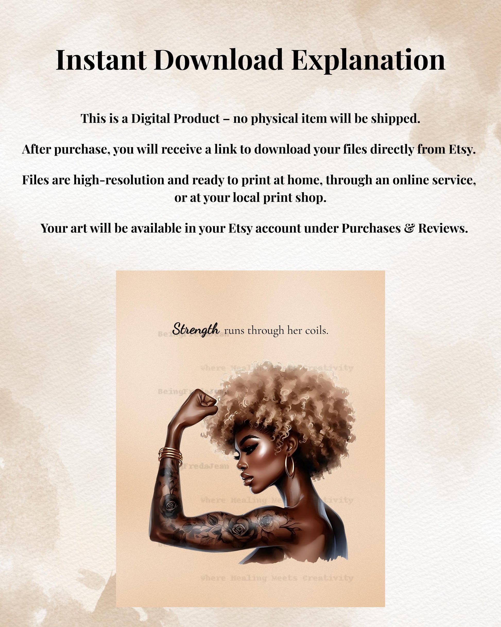 Black Girl Magic Art: Empowering Afro Woman Print (8x10 Digital Download