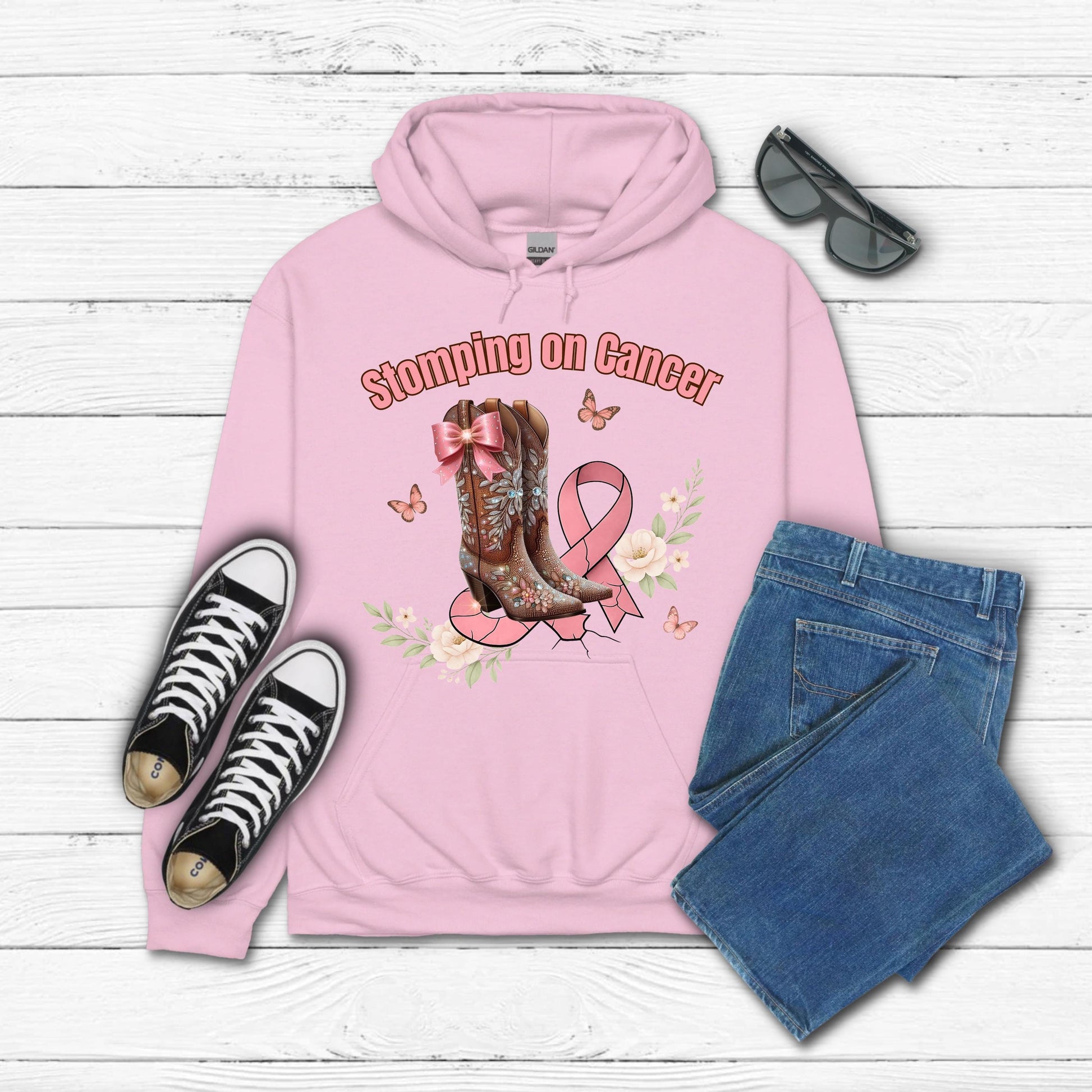 Breast Cancer Awareness Hoodie | Gildan 18500 Pullover | Unisex Fit, Pink Ribbon Support Sweatshirt