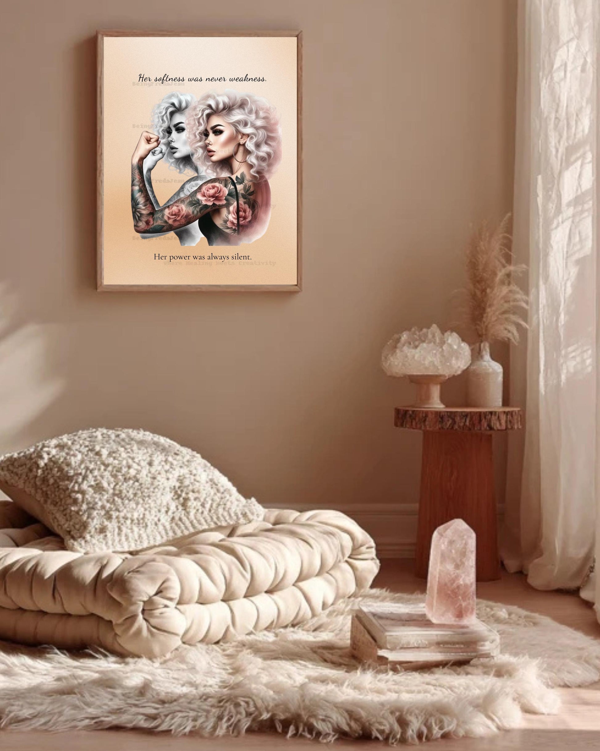 Empowering Women Art Prints: Black & White Self-Love Decor (8x10 PDF JPG Digital Download)