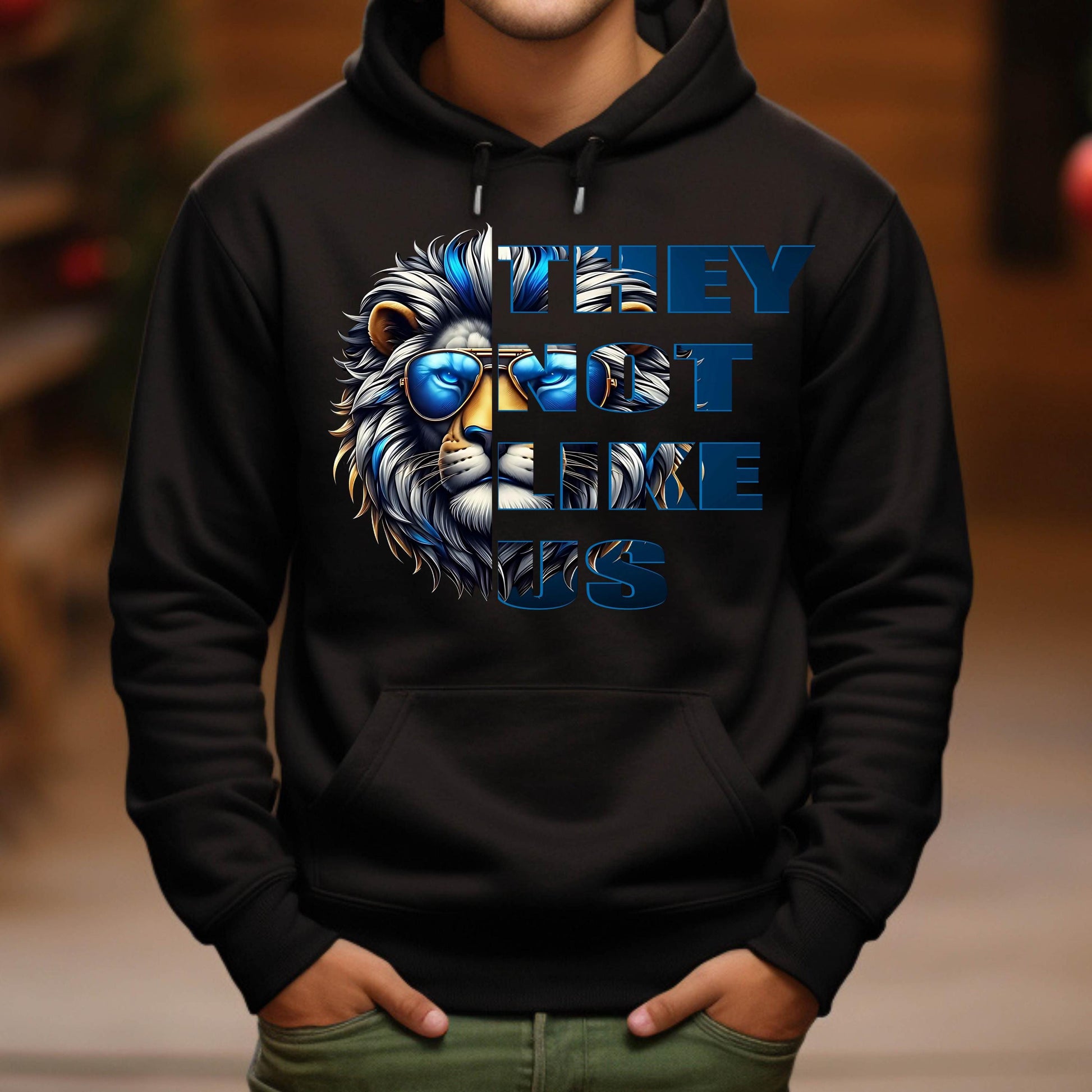 Detroit Football Hoodie Lion Graphic Fan Pullover S-5XL