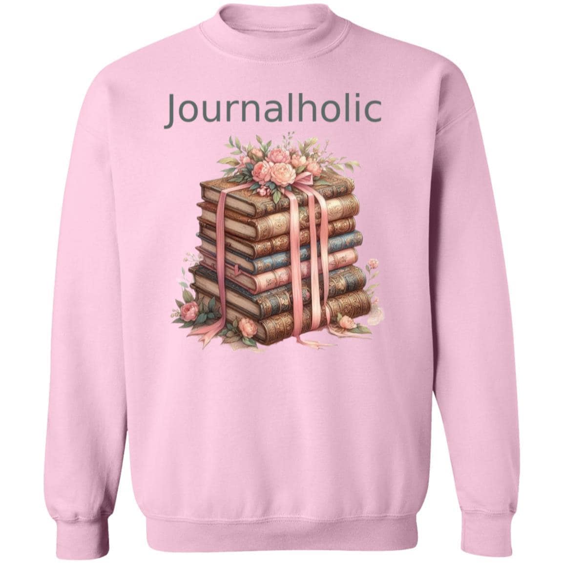 Journalholic Sweatshirt Book Lover Crewneck Gildan 18000 Cozy Reading Sweater Bibliophile Gift Vintage Floral Bookstack
