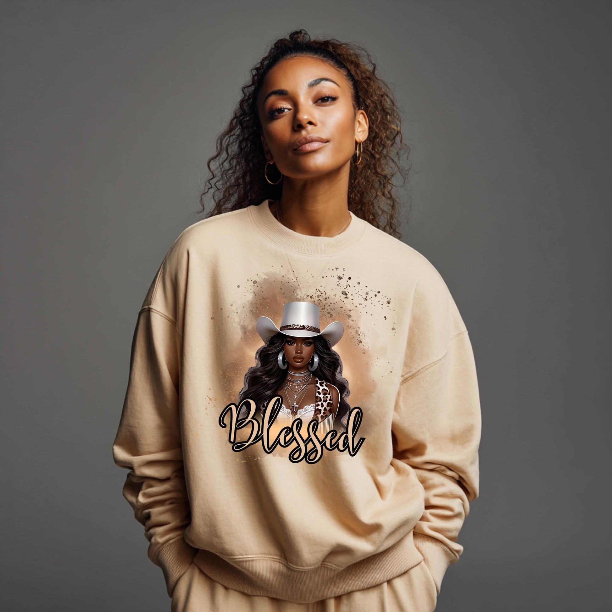 Blessed Crewneck Sweatshirt Christian Faith Sweatshirt Positive Quote Sweater Religious Pullover Spiritual Gift Cozy Gildan 18000