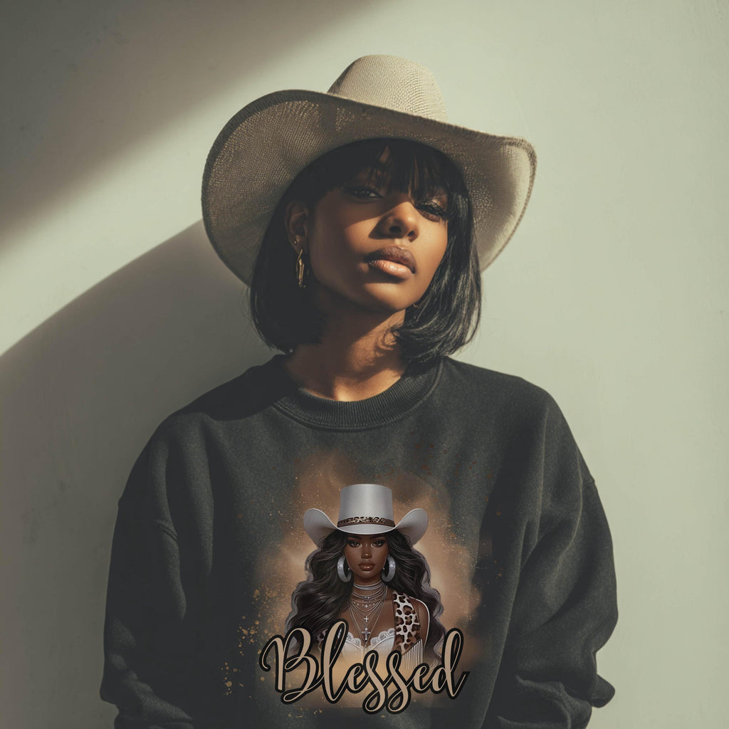 Blessed Crewneck Sweatshirt Christian Faith Sweatshirt Positive Quote Sweater Religious Pullover Spiritual Gift Cozy Gildan 18000