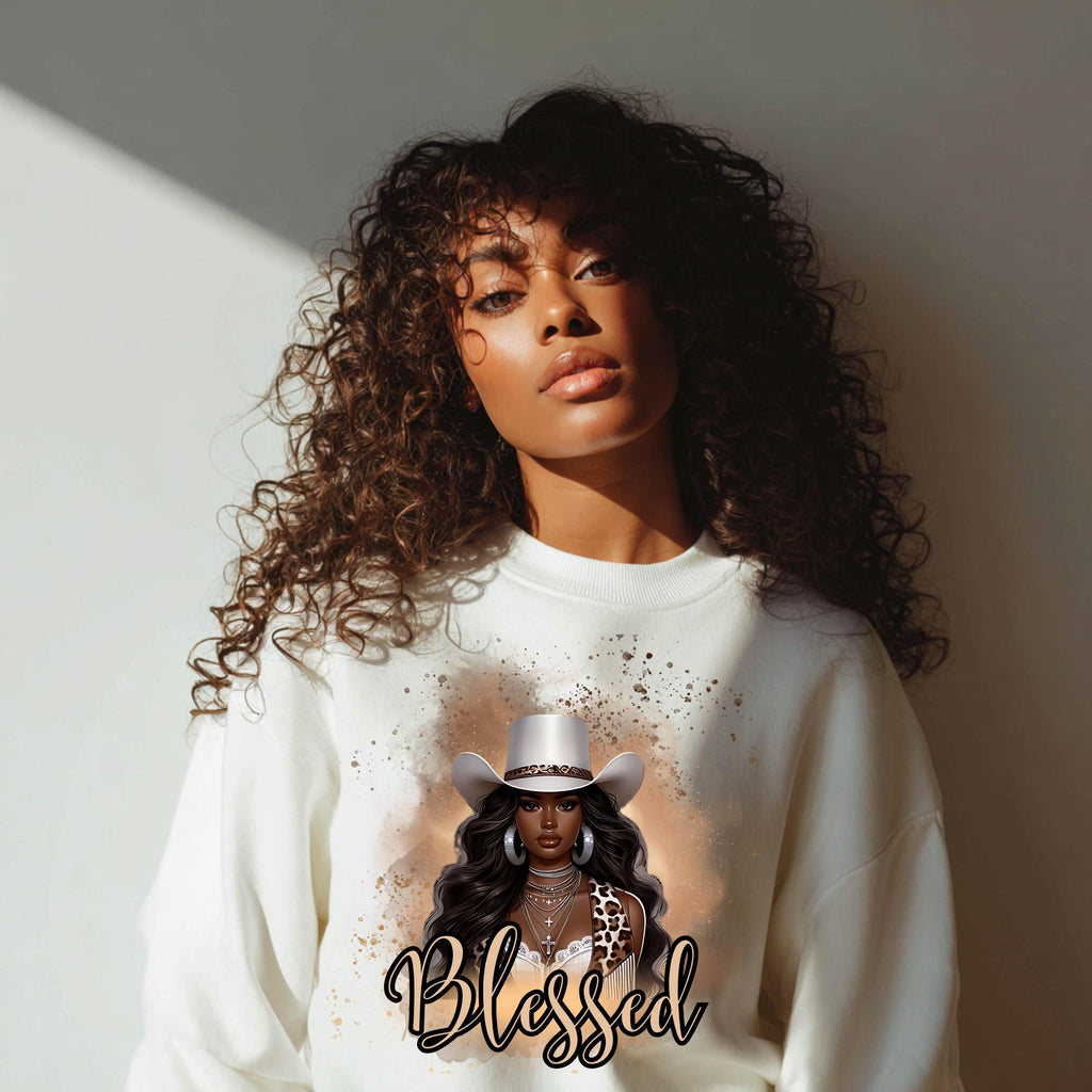 Blessed Crewneck Sweatshirt Christian Faith Sweatshirt Positive Quote Sweater Religious Pullover Spiritual Gift Cozy Gildan 18000