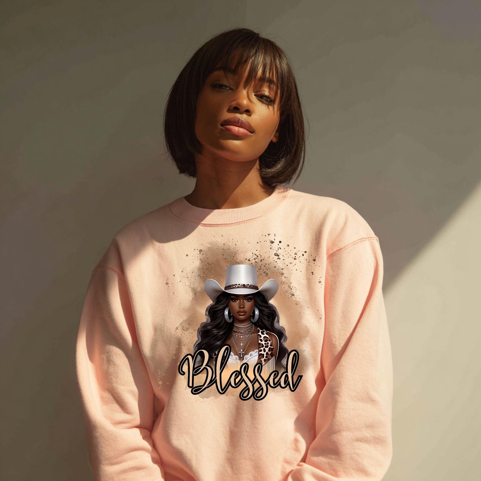Blessed Crewneck Sweatshirt Christian Faith Sweatshirt Positive Quote Sweater Religious Pullover Spiritual Gift Cozy Gildan 18000