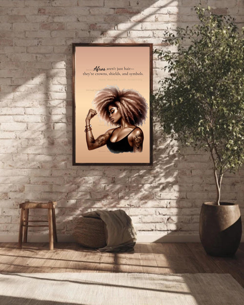 Black Girl Magic Art Print: Afro Crown Shield Symbol (8x10 Digital Download)