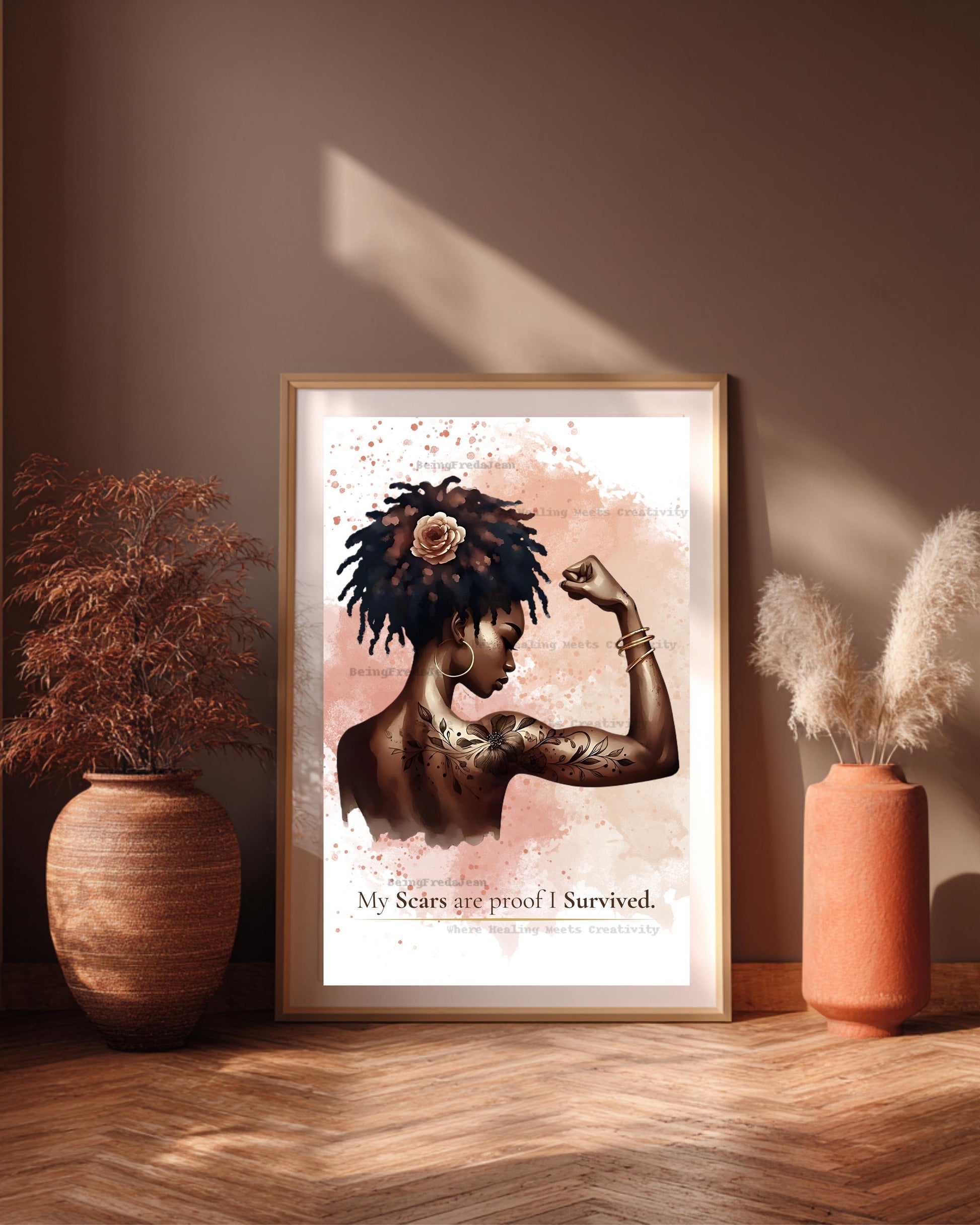 Empowering Women Art Prints: Black & White Self-Love Decor (8x10 PDF JPG Digital Download)