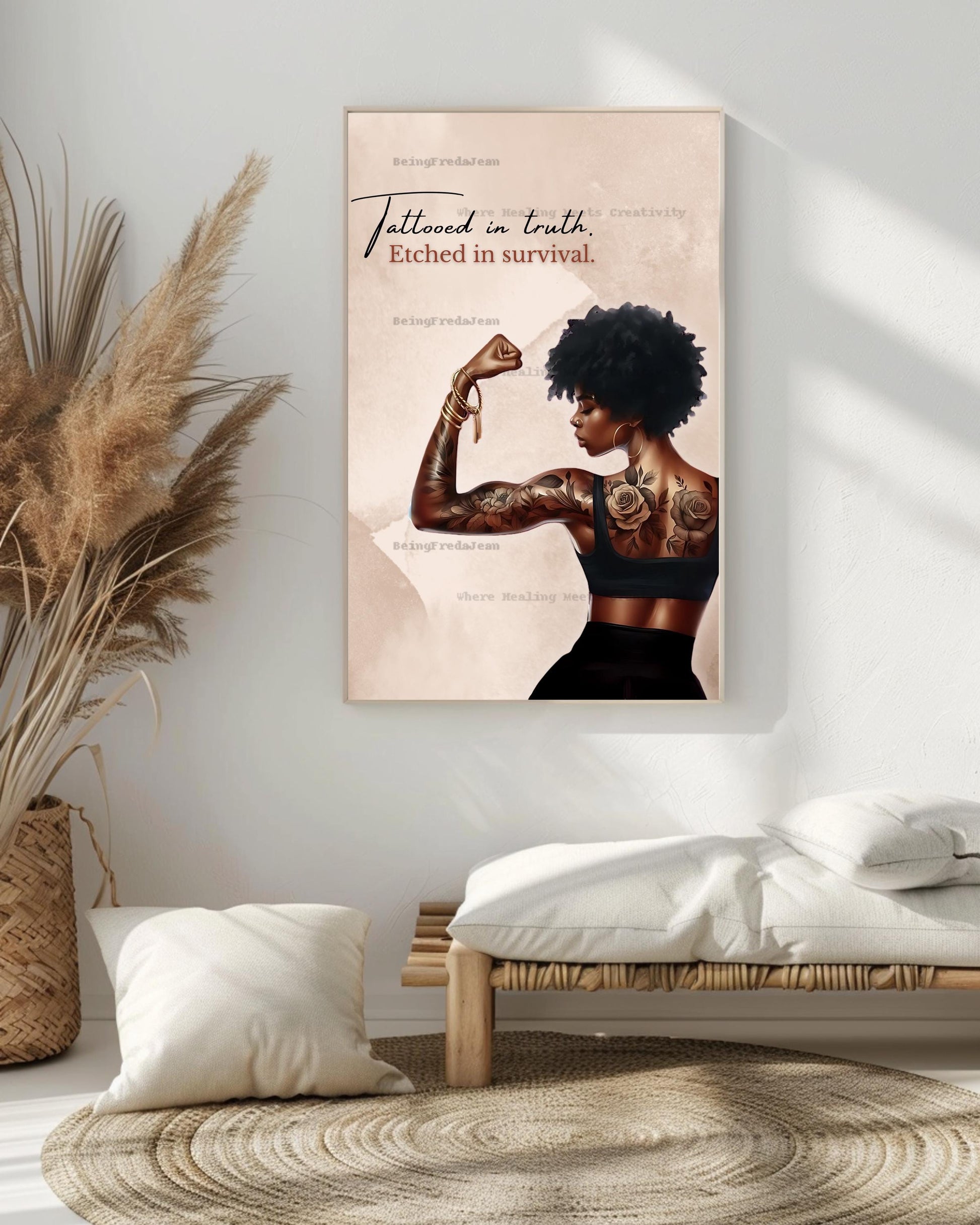 Empowering Women Art Prints: Black & White Self-Love Decor (8x10 PDF JPG Digital Download)