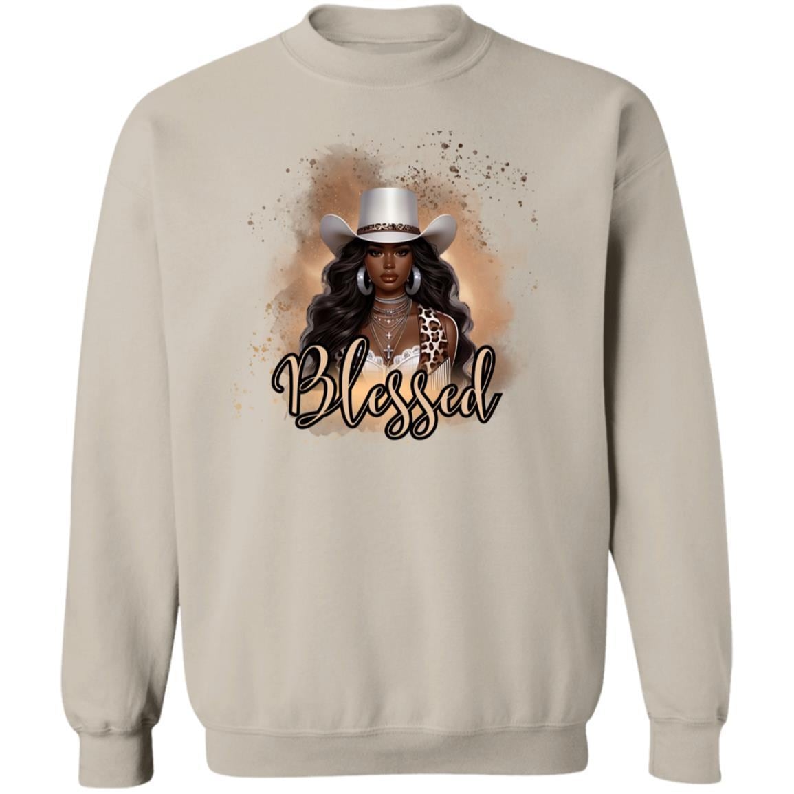 Blessed Crewneck Sweatshirt Christian Faith Sweatshirt Positive Quote Sweater Religious Pullover Spiritual Gift Cozy Gildan 18000