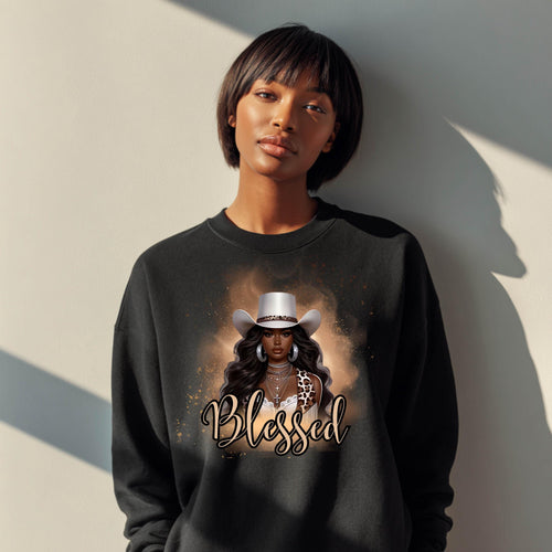 Blessed Crewneck Sweatshirt Christian Faith Sweatshirt Positive Quote Sweater Religious Pullover Spiritual Gift Cozy Gildan 18000