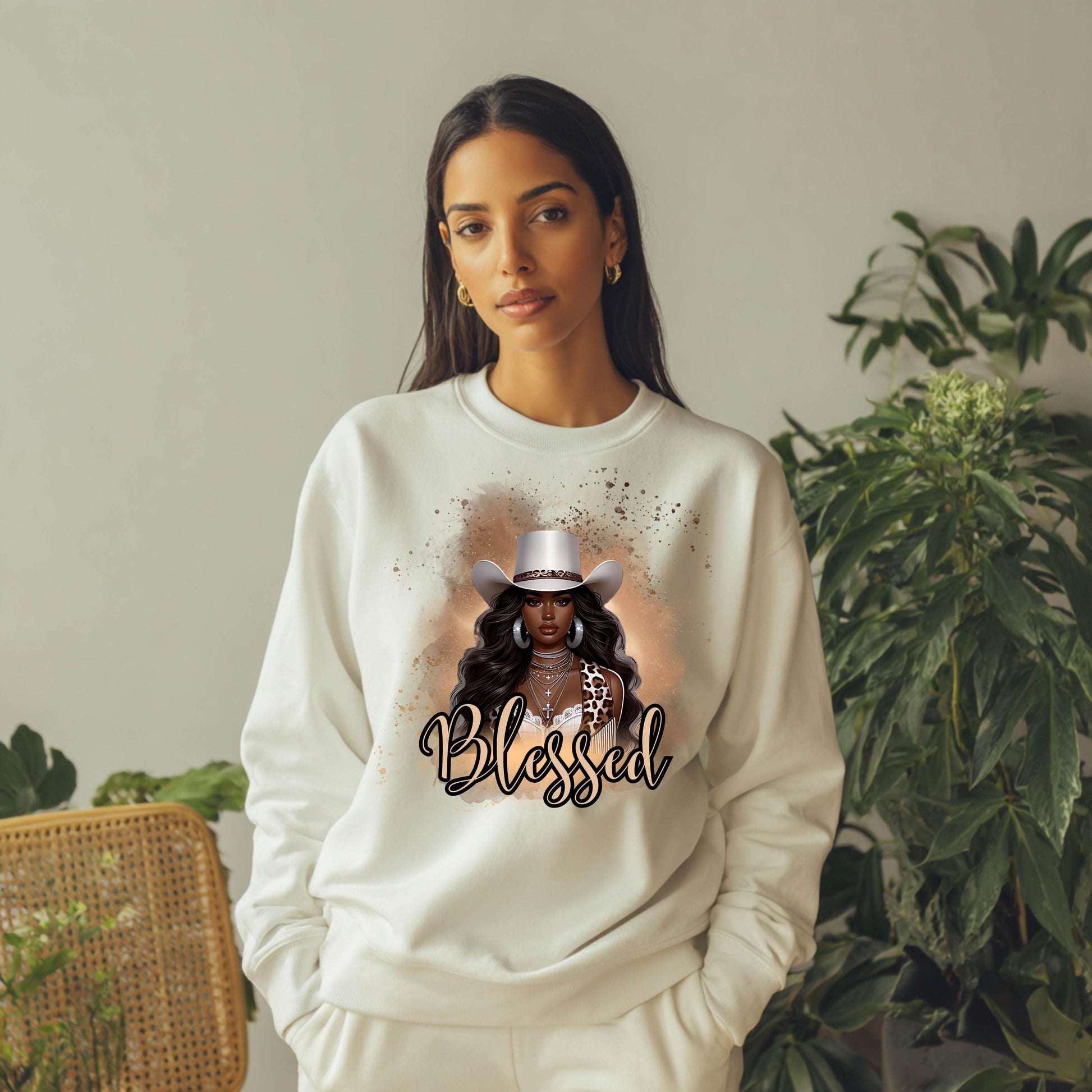 Blessed Crewneck Sweatshirt Christian Faith Sweatshirt Positive Quote Sweater Religious Pullover Spiritual Gift Cozy Gildan 18000