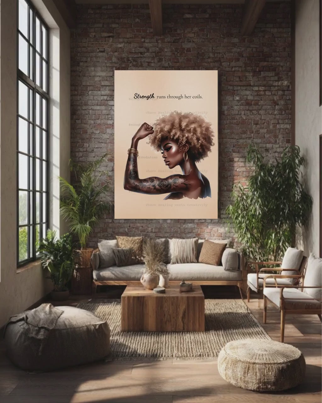 Black Girl Magic Art: Empowering Afro Woman Print (8x10 Digital Download